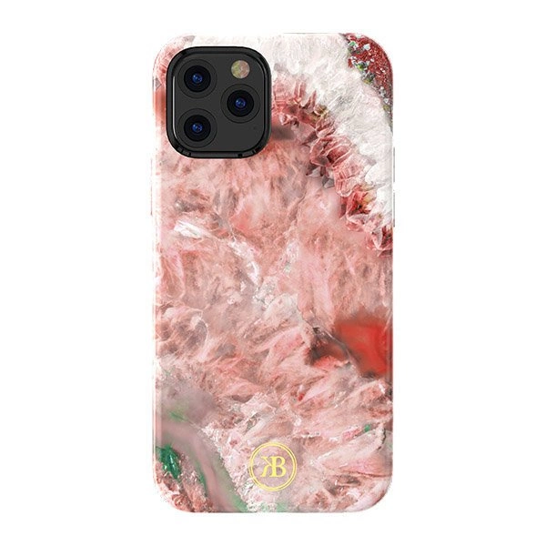 Kingxbar Agate Series dėklas dekoruotas Agate printu iPhone 12 mini raudonas
