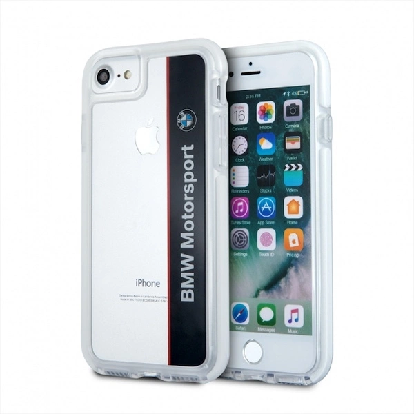 BMW BMHCP7SPVNA kietas dėklas iPhone 7 /8/SE 2020 / SE 2022 skaidrus tamsiai mėlynas SHOCKPROOF