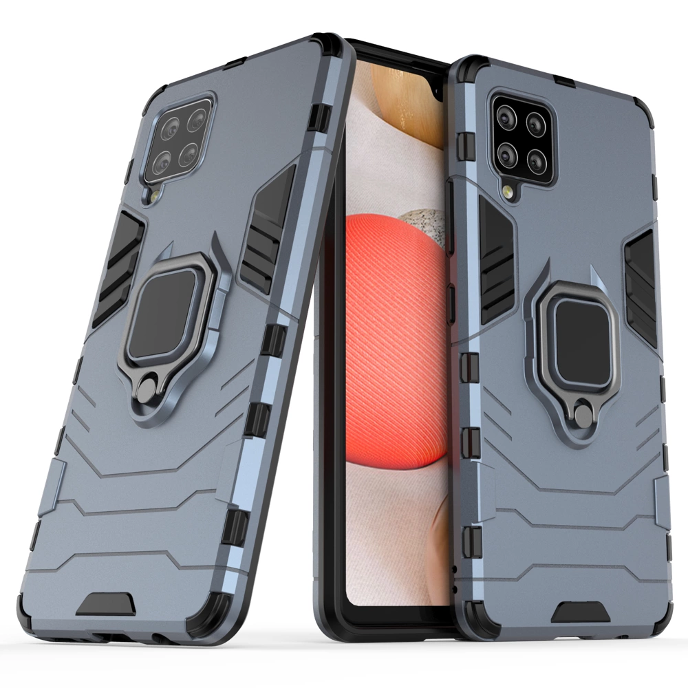 Ring Armor Kickstand tvirtas dėklas Samsung Galaxy A42 5G - mėlynas