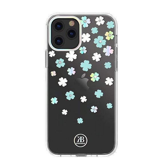 Kingxbar Lucky Series dėklas dekoruotas originaliais Swarovski kristalais iPhone 12 mini permatomas (Clover)