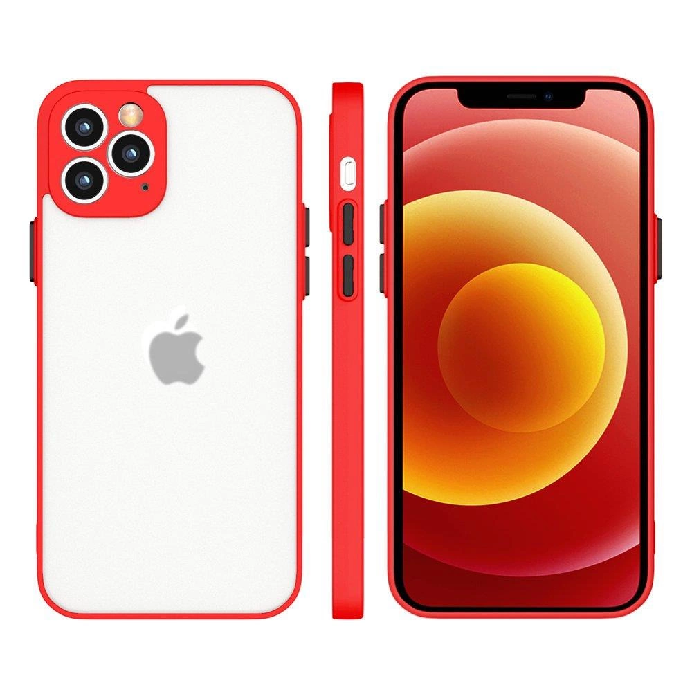 Milky Case silikoninis lankstus permatomas dėklas Xiaomi Redmi Note 10 / Redmi Note 10S raudonas