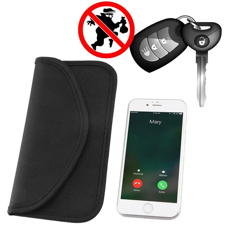 Apsauginis dėklas automobilių raktams su radijo blokavimu, Faradėjaus dėžė 20 cm x 11 cm – juodas