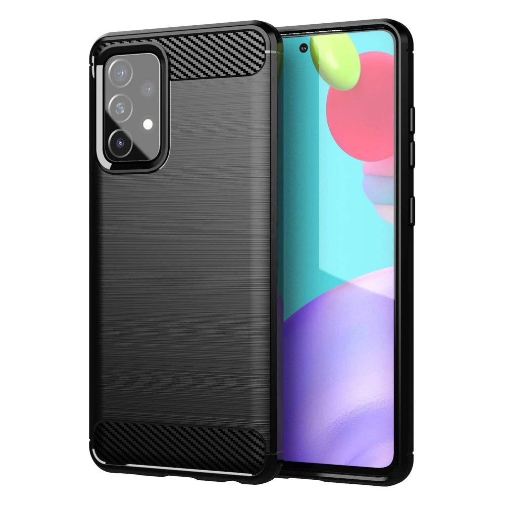 Carbon Case lankstus TPU dėklas Samsung Galaxy A72 4G juodas