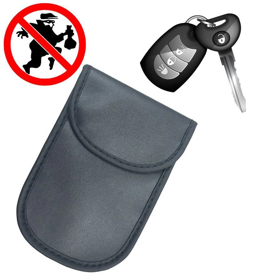 Apsauginė automobilių raktų kišenė su radijo blokavimu, Faradėjaus dėžė, Faradėjaus narvas 14 cm su 10 cm – juodas