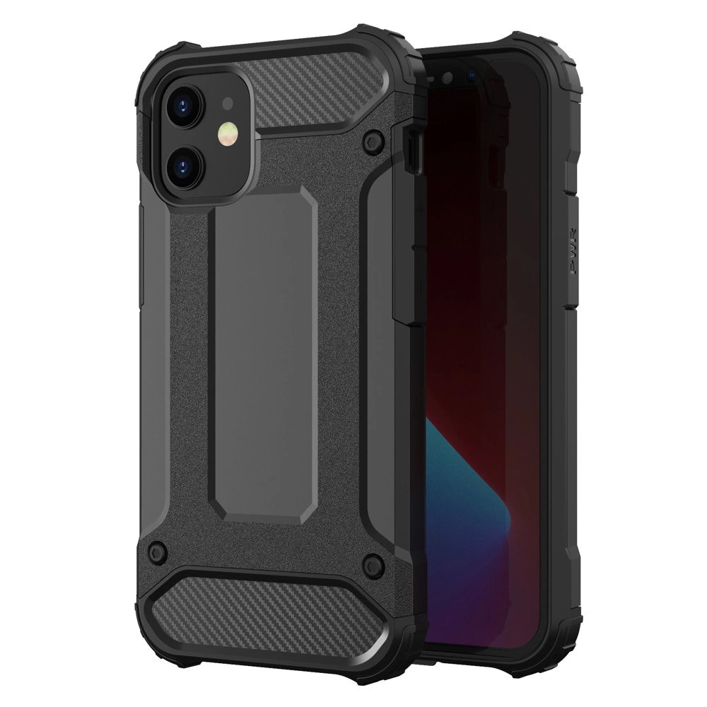 Hybrid Armor tvirtas ir tvirtas dėklas iPhone 12 Pro Max – juodas