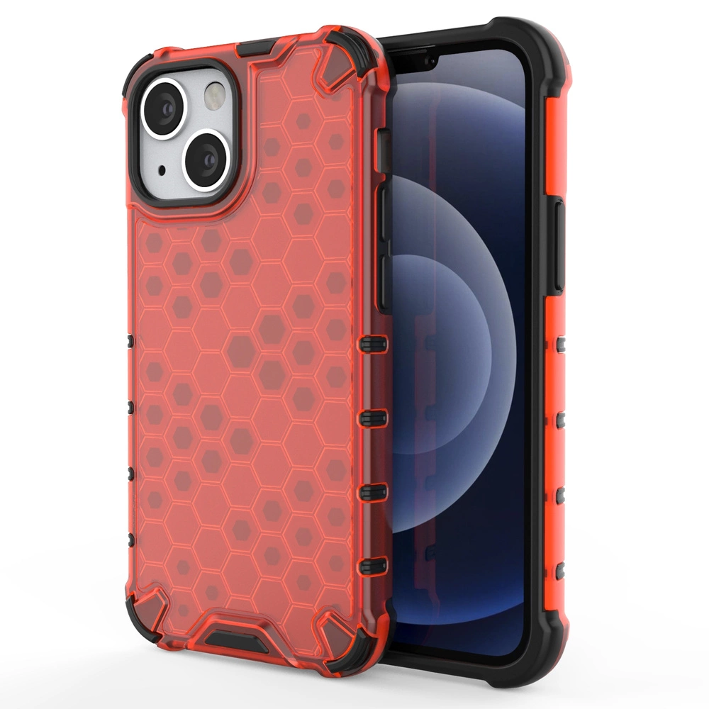 Honeycomb dėklas su TPU apsauga iPhone 13 mini raudonas