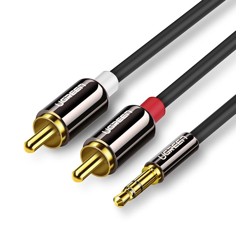 Ugreen AV116 10590 garso kabelis mini lizdas 3,5 mm (kištukas) / 2RCA (kištukas) 3 m – juodas