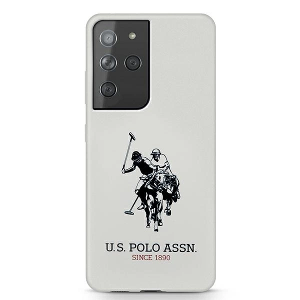 US Polo USHCS21LSLHRWH S21 Ultra G998 baltas/white silikoninis Logo