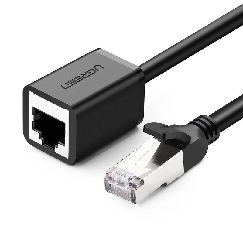 Ugreen NW112 11281 Ethernet tinklo kabelis RJ45 (Female) – RJ45 (Male) F/UTP Cat.6 1 Gbps 2 m – juodas