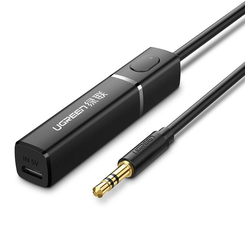 Ugreen Bluetooth 5.0 siųstuvas belaidis garso adapteris 3,5 mm mini jungtis – juodas (40761 CM107)