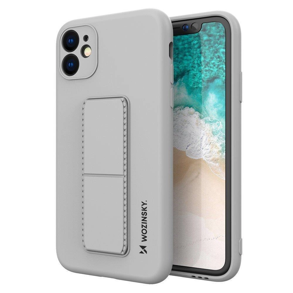 Wozinsky Kickstand dėklas silikoninis stovėjimo dangtelis Samsung Galaxy A32 4G pilkas