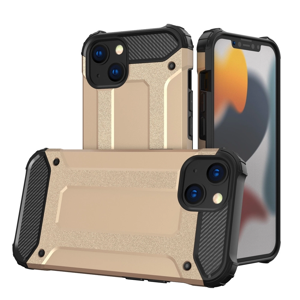 Hybrid Armor Case tvirtas dėklas iPhone 13 mini auksinis