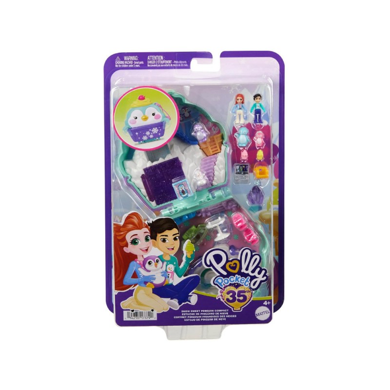 Polly Pocket Sniego pingvinų rinkinys su užrakinamu nameliu ir priedais ZA6050