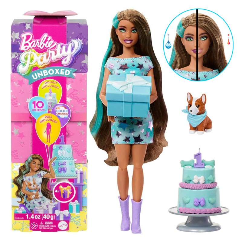 Mattel Barbie Party lėlė iš serijos „Gimtadienis“ + korgis ZA6066