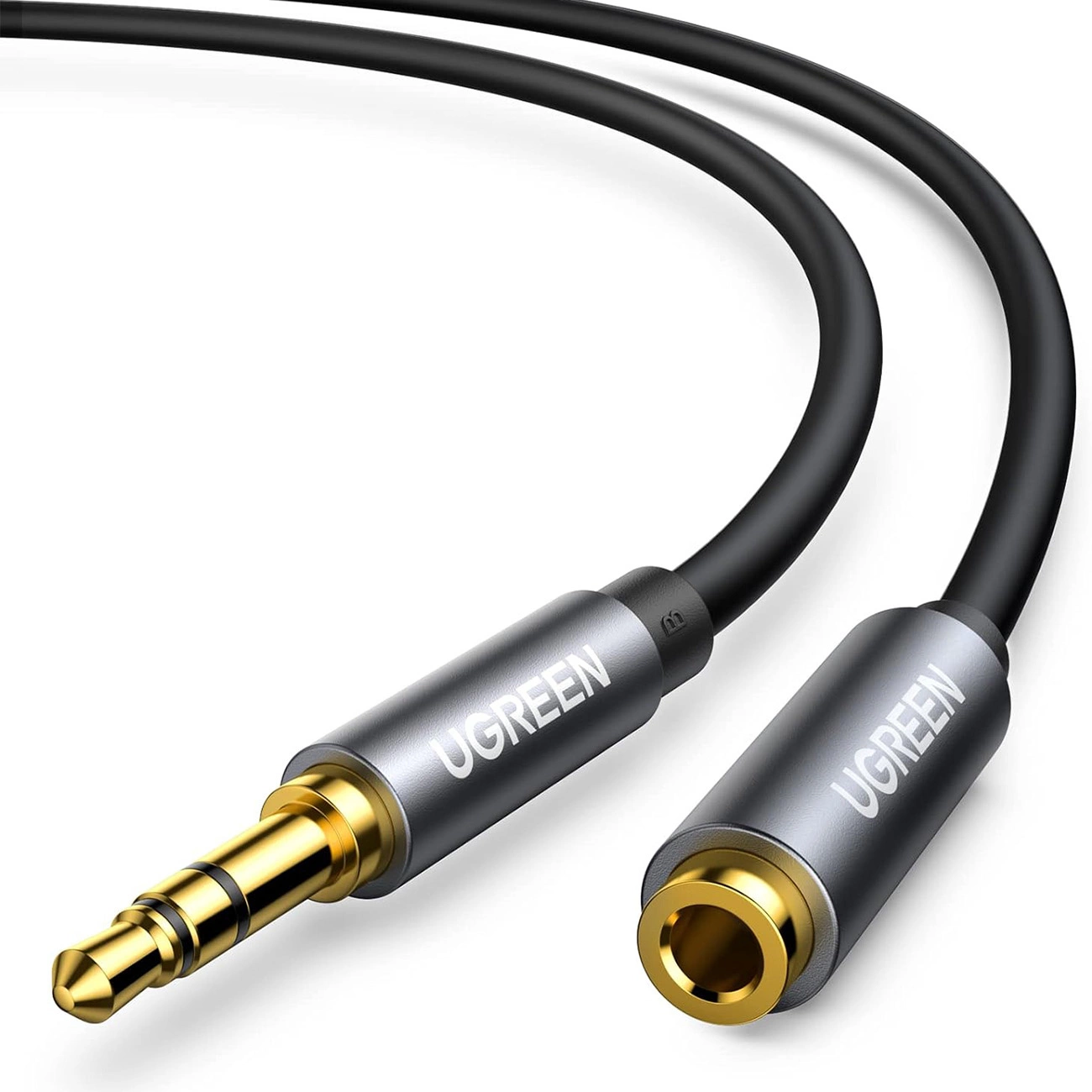 Ugreen AV118 10538 kabelis 3.5 mm mini jack (male) / 3.5 mm mini jack (female) 5 m - sidabrinė