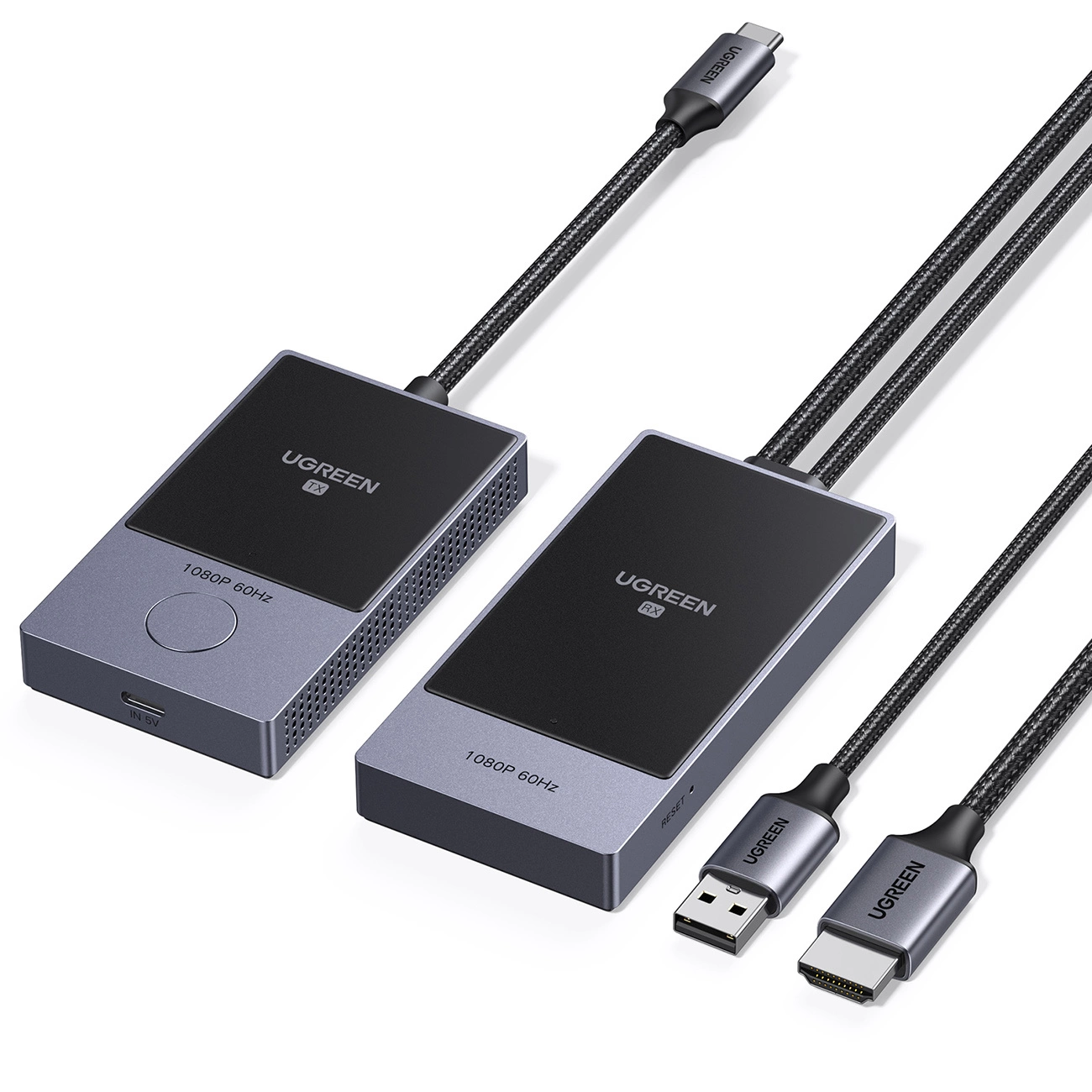 Ugreen HDMI siųstuvas CM737 belaidis siųstuvas ir imtuvas - juoda / sidabrinė