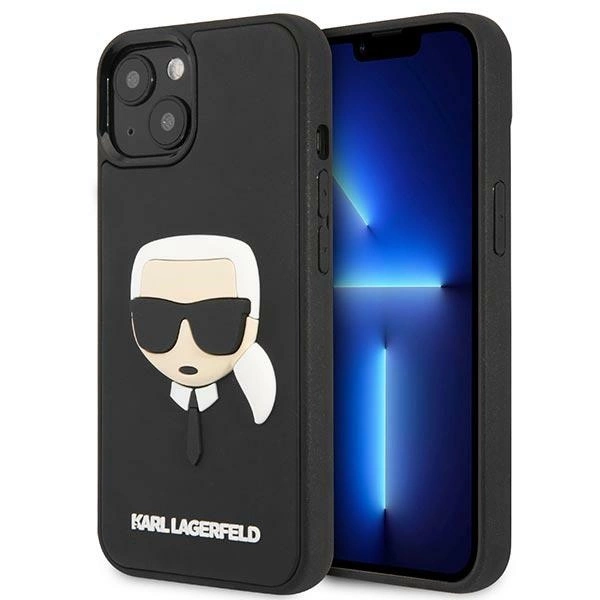Karl Lagerfeld KLHCP14MKH3DBK iPhone 14 Plus 6,7" juodas kietas dėklas 3D Rubber Karl’s Head