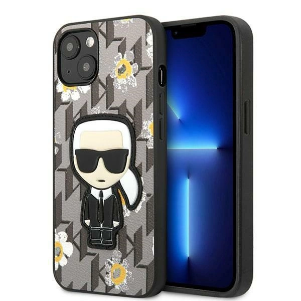 Karl Lagerfeld Flower Ikonik Karl dėklas iPhone 13 mini – pilkas
