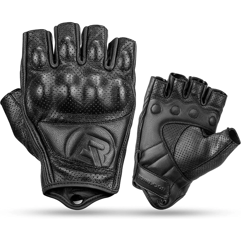 Rockbros 16220006004 XL odinės motociklininko pirštinės - juodos