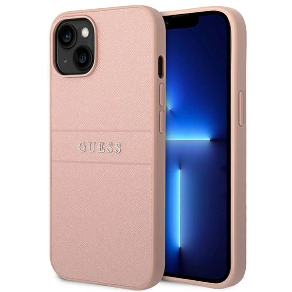 Guess GUHCP14MPSASBPI iPhone 14 Plus 6,7" rožinis Saffiano dirželis