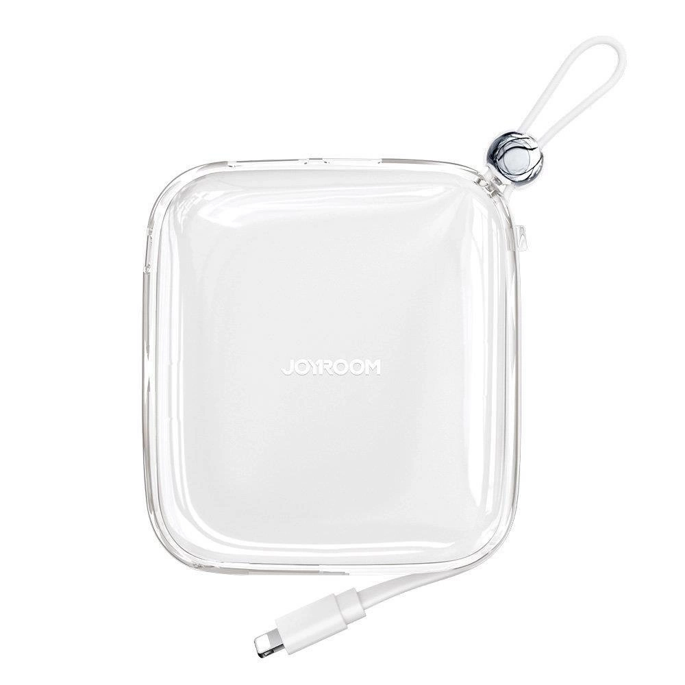 Joyroom powerbank 10000mAh Jelly Series 22,5W – su integruotu Lightning kabeliu, baltas (JR-L003)
