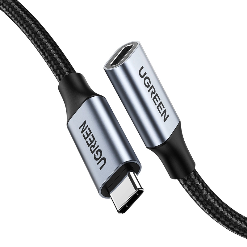 Ugreen US372 30205 USB-C – USB-C PD QC kabelis 100W 5A 10Gbps 1 m – pilkas