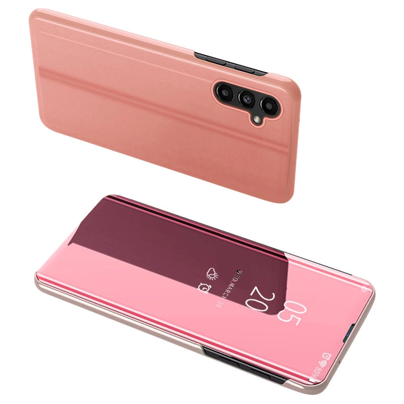Clear View Case dėklas Samsung Galaxy A54 5G – atverčiamas, rožinis