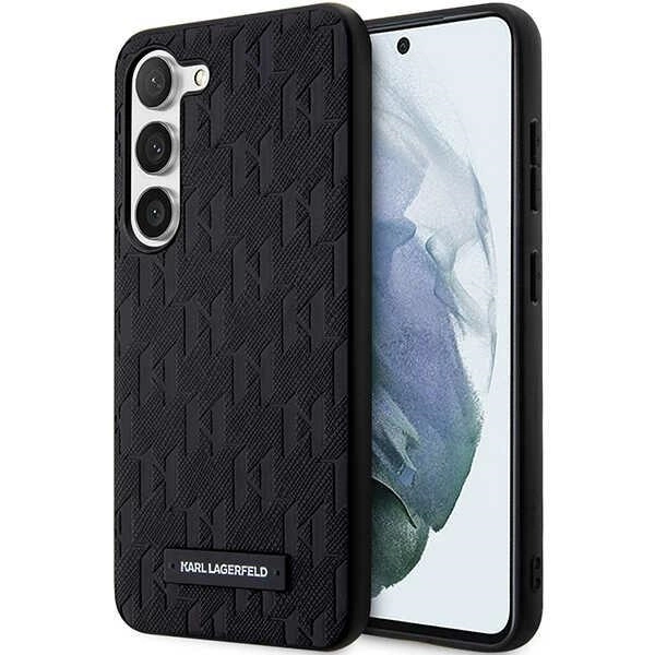 Karl Lagerfeld KLHCS23SSAKLHPK S23 S911 – juodas/juodas kietas dėklas, Saffiano Mono Metal Logo