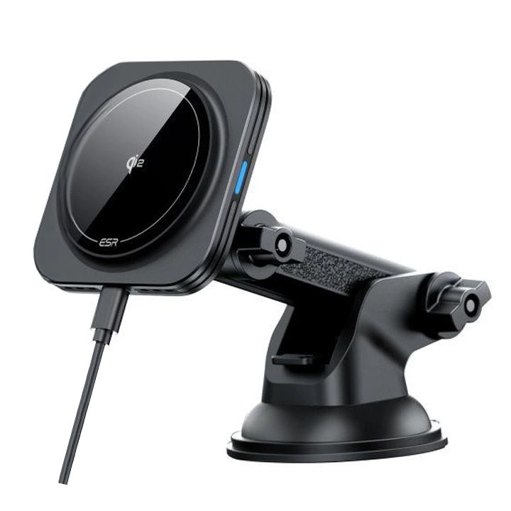 ESR Halolock magnetinis MagSafe QI2 15W automobilinis laikiklis – juodas