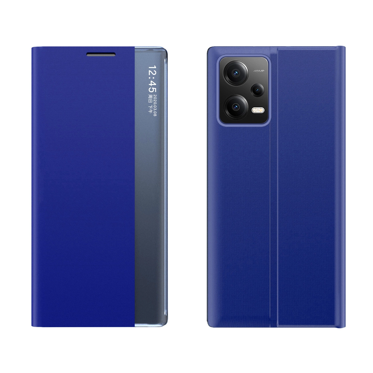 New Sleep dėklas Xiaomi Redmi Note 12 Pro+ – cover su flip stovu, mėlynas
