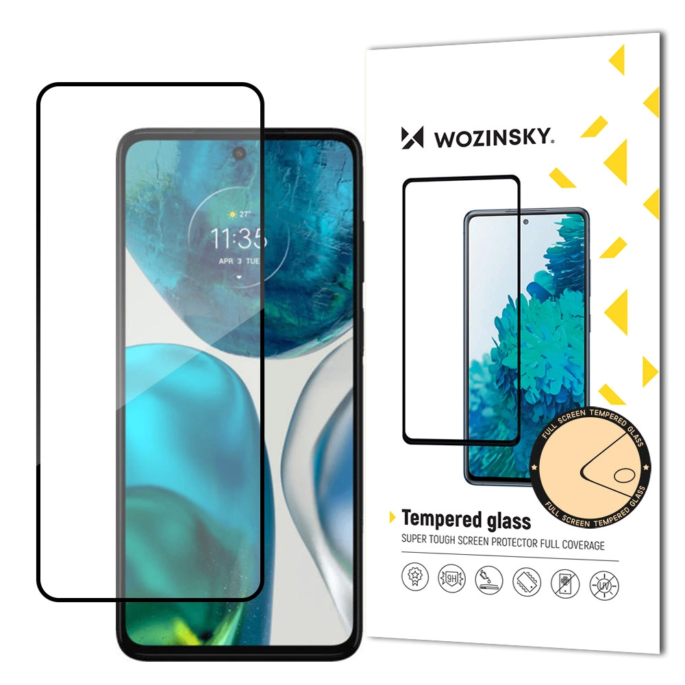 Wozinsky itin patvarus Full Glue grūdintas stiklas visam ekranui su rėmeliu, suderinamas su dėklu, Motorola Moto G52, juodas