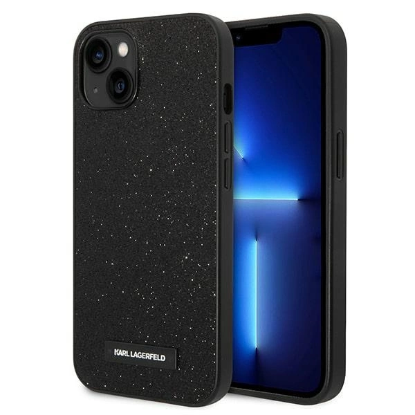 Karl Lagerfeld KLHCP14MG2ELK iPhone 14 Plus 6,7" juodas kietas dėklas Glitter Plaque Logo