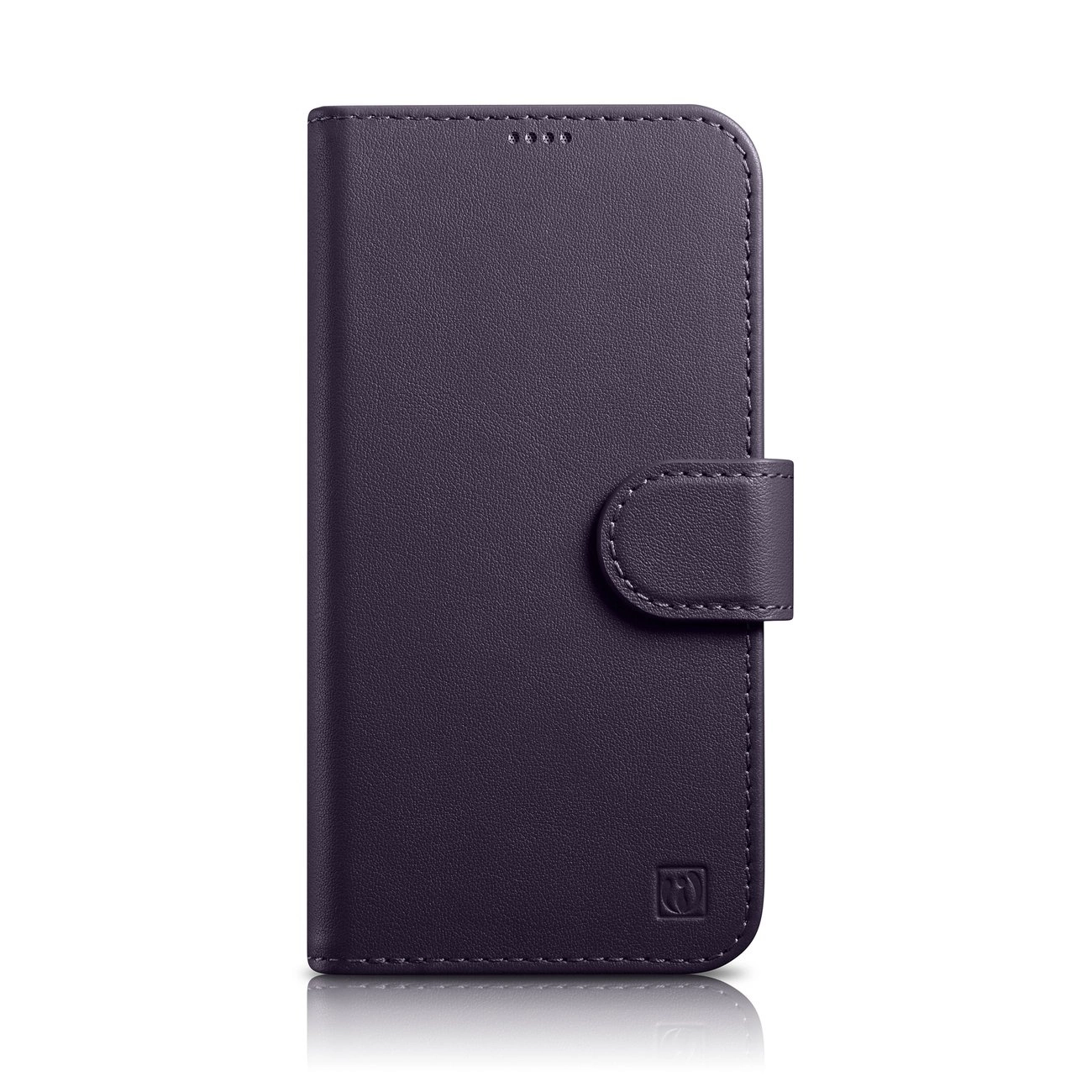 iCarer piniginės tipo dėklas 2in1 iPhone 14 Pro Max, odinis flip dėklas, Anti-RFID, tamsiai violetinis (WMI14220728-DP)