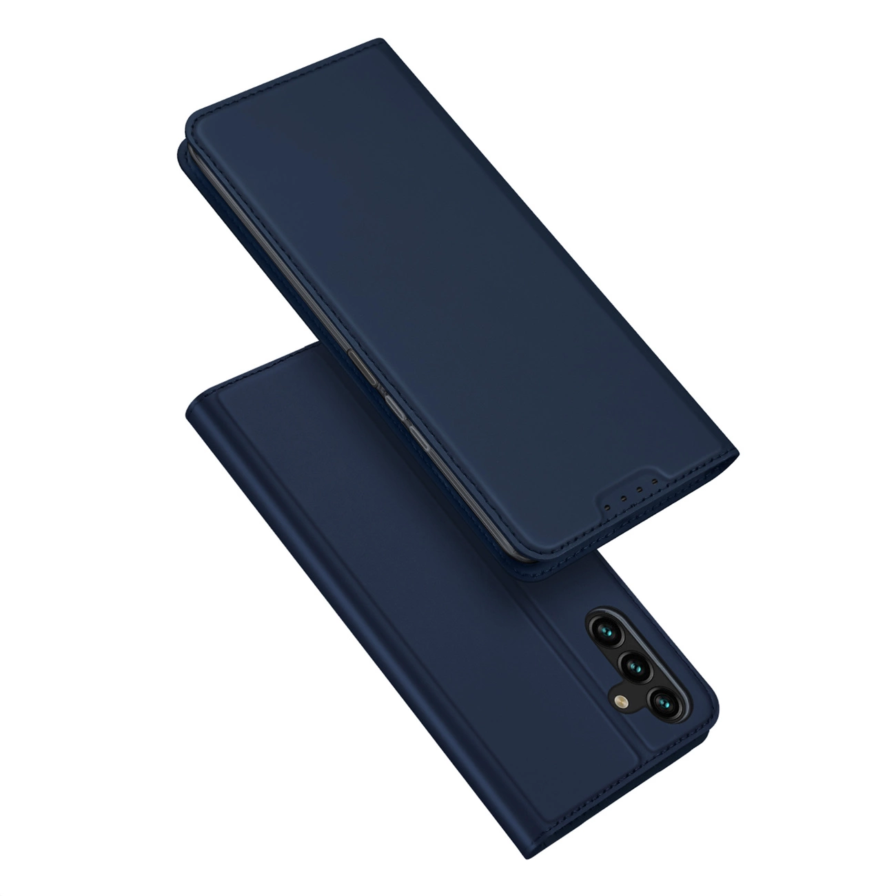 [GRĄŽINTA PREKĖ] Dux Ducis Skin Pro dėklas Samsung Galaxy A14 4G / 5G su atverčiamu dangčiu, kortelių kišene ir stovu - mėlynas
