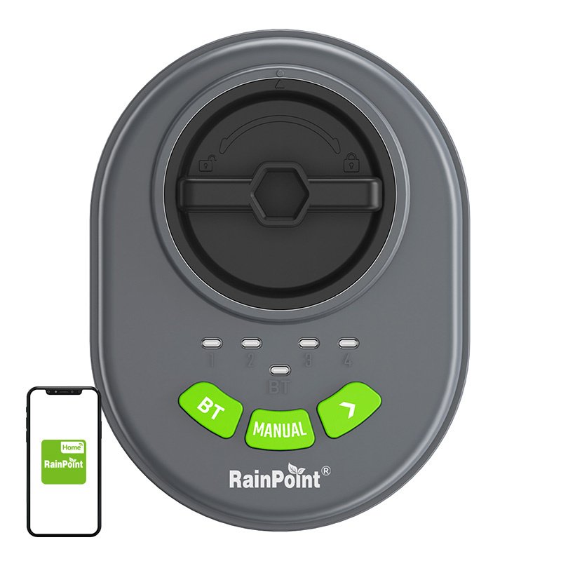RainPoint 4 zonų purkštuvų valdiklis su programėle, Bluetooth