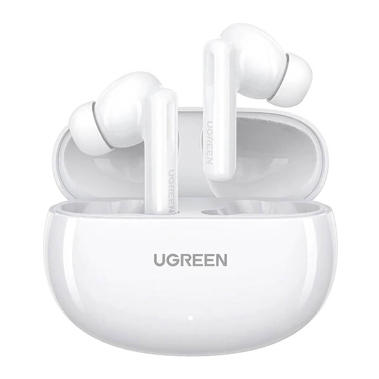 Ugreen HiTune T6 belaidės ausinės su ANC funkcija + USB-A – USB-C kabelis - baltos