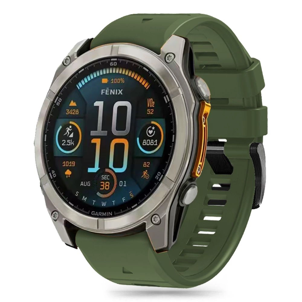 Tech-Protect silikoninis dirželis Garmin Fenix 5X / 5X Plus / 6X / 6X Pro / 7X / 8 (51 mm) – žalias