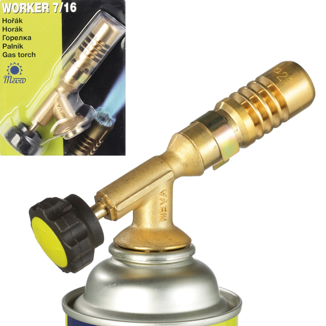 PB kasetinis dujų degiklis su 7/16’’ vožtuvu WORKER 1,8 kW