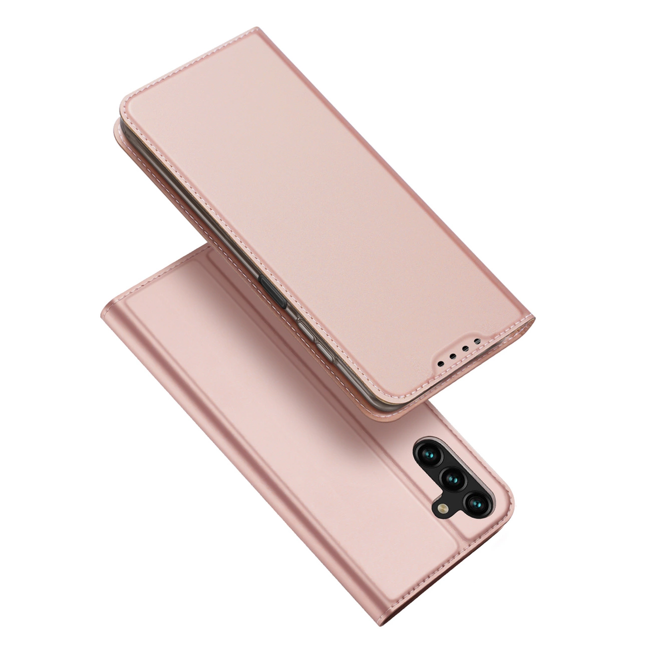 [GRĄŽINTA PREKĖ] Dux Ducis Skin Pro dėklas Samsung Galaxy A14 4G / 5G su atverčiamu dangčiu, kortelių kišene ir stovu - rožinis