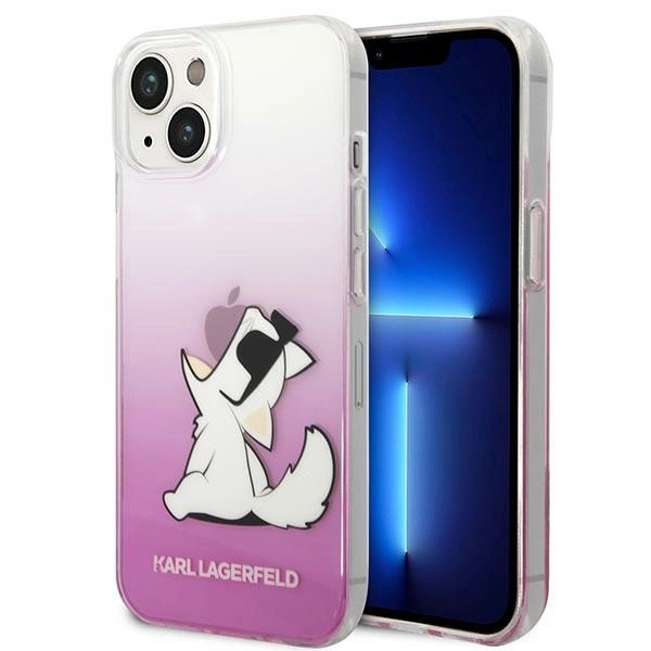 Karl Lagerfeld KLHCP14MCFNRCPI iPhone 14 Plus 6,7" rožinis kietas dėklas Choupette Fun