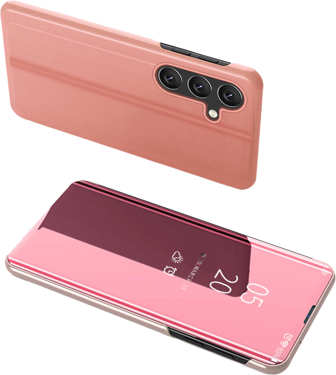 Clear View dėklas Samsung Galaxy A24 4G – flip cover, rožinis