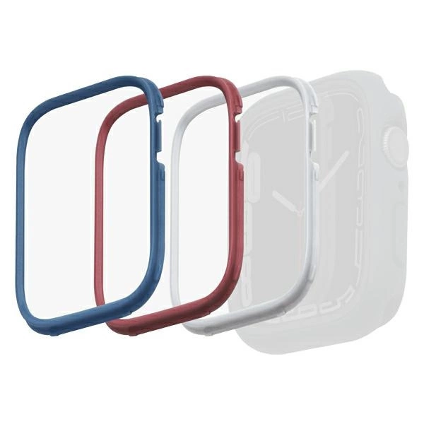 Rėmelis Uniq Moduo 3in1 dėklui Apple Watch 4/5/6/7/8/SE/SE2 44/45mm – mėlynas, raudonas, baltas