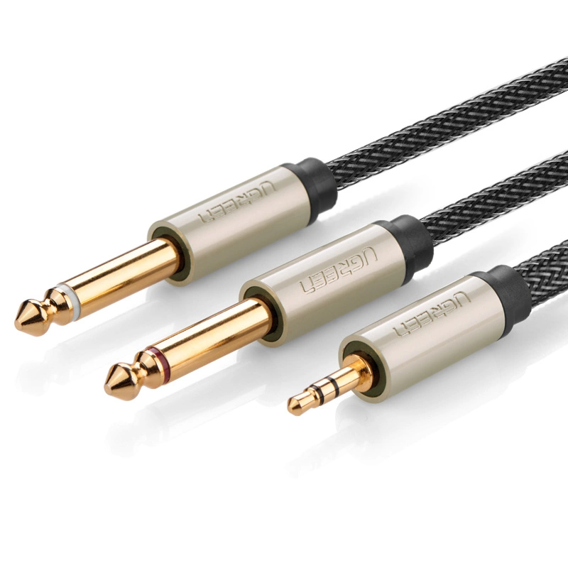 Ugreen audio kabelis mini jack 3,5 mm - 2 x jack 6,35 mm 1 m – pilkas (AV126)