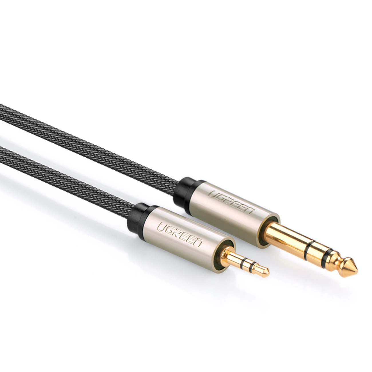 Ugreen AV127 10628 audio TRS kabelis mini jack 3,5 mm / jack 6,35 mm 2 m – pilkas
