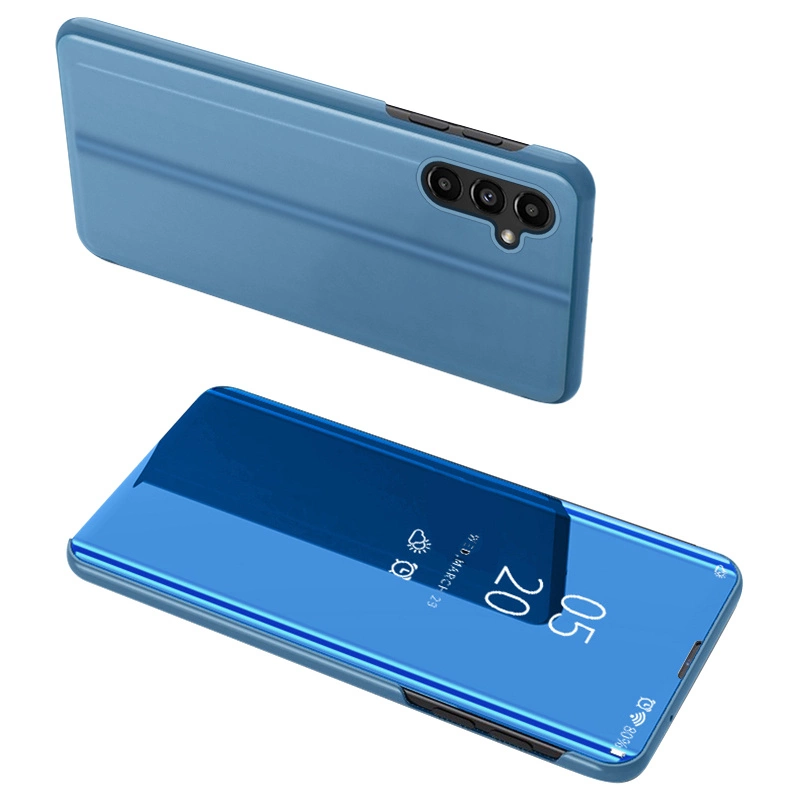 Clear View dėklas Samsung Galaxy A14 – atverčiamas, mėlynas