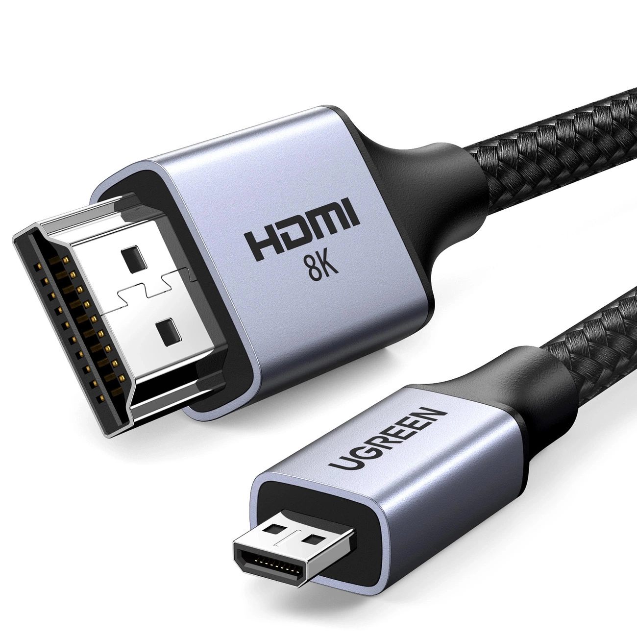 Ugreen HD164 15516 micro HDMI / HDMI 2.1 8K kabelis 1m - pilkas