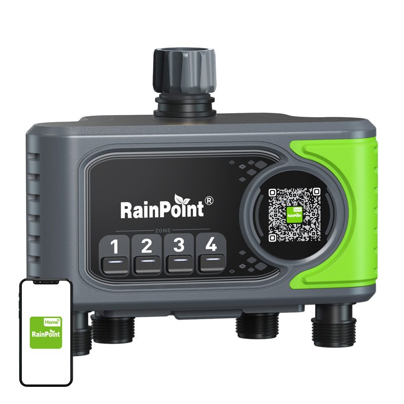 RainPoint WiFi 4 zonų laistymo valdiklis su centrale