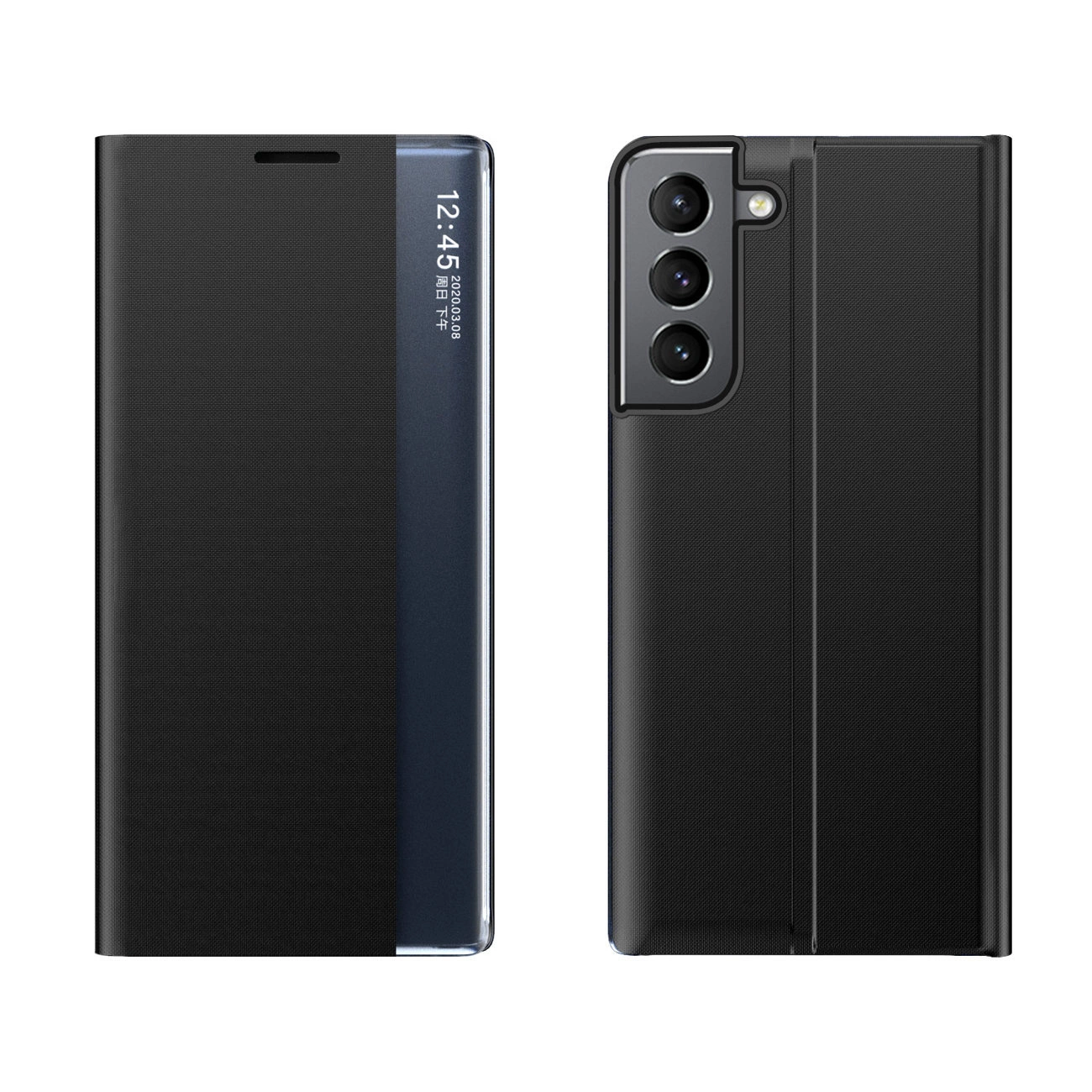 New Sleep Case dėklas Samsung Galaxy A14 – atverčiamas stovas, juodas
