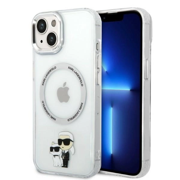 Karl Lagerfeld KLHMP14MHNKCIT iPhone 14 Plus 6,7" – permatomas kietas dėklas, Iconic Karl & Choupette Magsafe