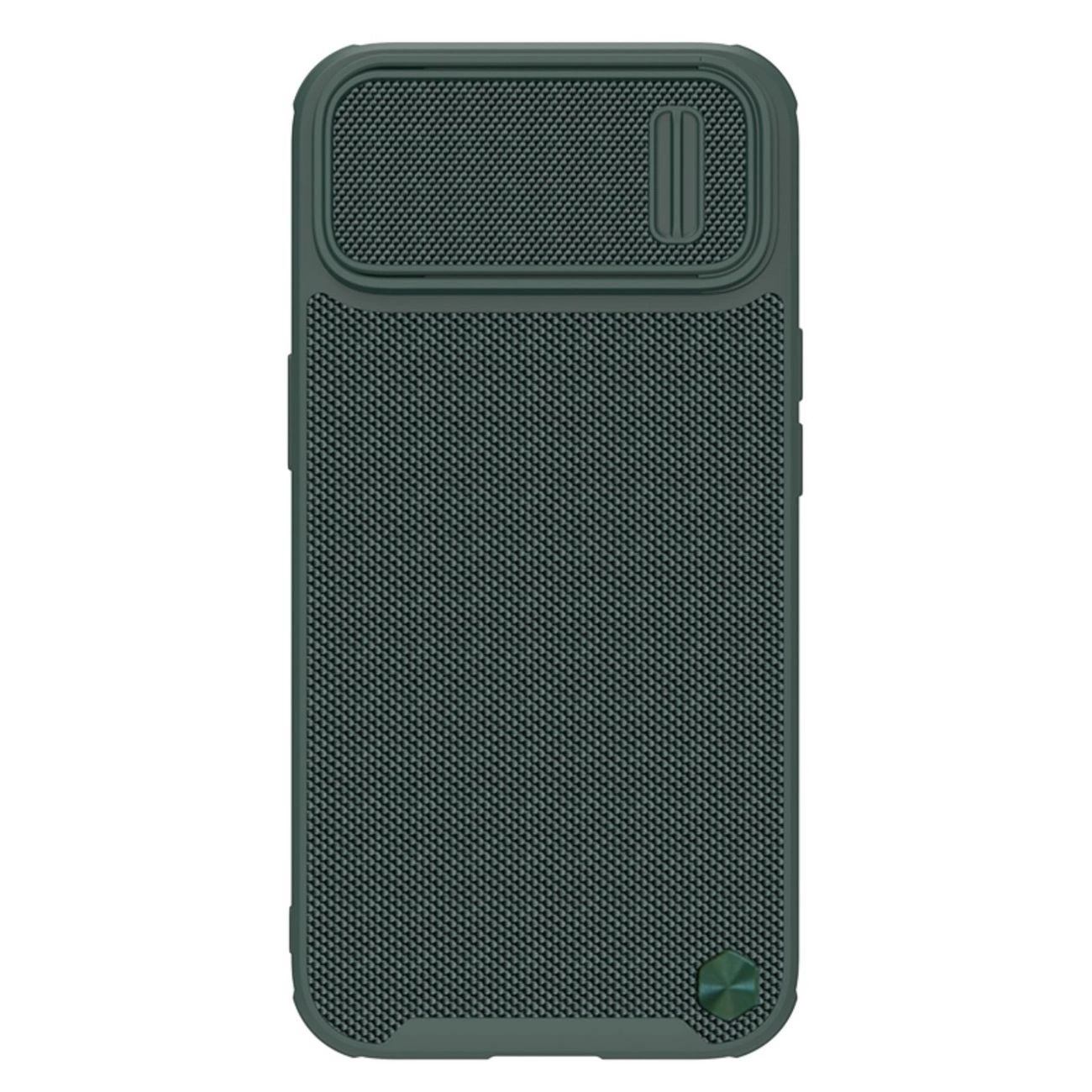 Nillkin Textured S Case iPhone 14 šarvuotas dėklas su kameros dangteliu žalias